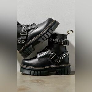 Dr. Martens Audrick Hardware Leather Platform Boots (Black)